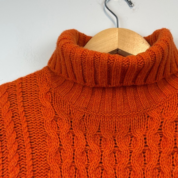Tommy Hilfiger Vibrant Orange wool roll neck Turtleneck Sweater - Picture 3 of 11